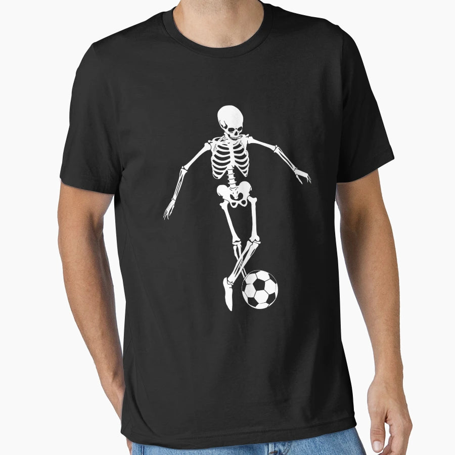Funny Skeleton Playing Soccer T-Shirt - Novelty Apparel for Adults - T-Shirt, Sweatshirt, Hoodie