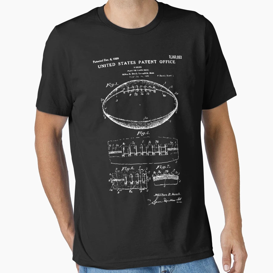 American Football Patent T-Shirt - Graphic Print Unisex - T-Shirt, Sweatshirt, Hoodie