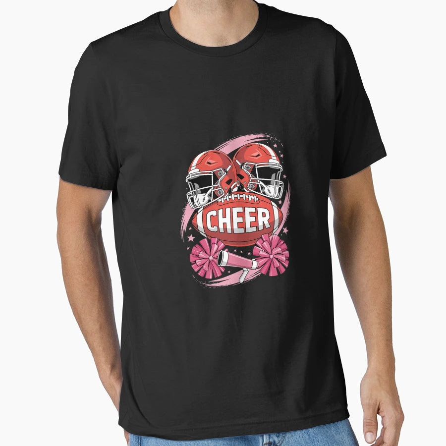 Football Cheer Mom Sister Red Coquette T-Shirt - Graphic Print Men Women - T-Shirt, Sweatshirt, Hoodie