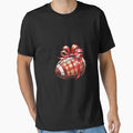 Girly Coquette Football Bow Game Day T-Shirt - Custom Art Print Men Women - T-Shirt, Sweatshirt, Hoodie