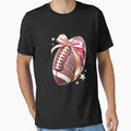 Coquette Bow Football Player American T-Shirt - Unique Graphic Unisex - T-Shirt, Sweatshirt, Hoodie