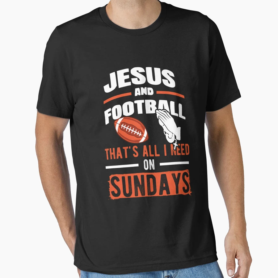 Funny Jesus And Football Football Dad T-Shirt - Aesthetic Graphic Unisex - T-Shirt, Sweatshirt, Hoodie