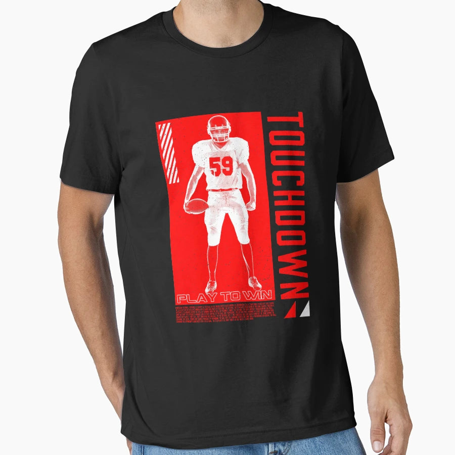 American Football Player Touchdown T-Shirt - Minimalist Print Unisex - T-Shirt, Sweatshirt, Hoodie