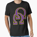 Que Double Omega Purple Gold Psi Phi T-Shirt - Casual Everyday Wear Unisex - T-Shirt, Sweatshirt, Hoodie