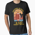 Funny Football Cats Lover T-Shirt - Minimalist Print Men Women - T-Shirt, Sweatshirt, Hoodie