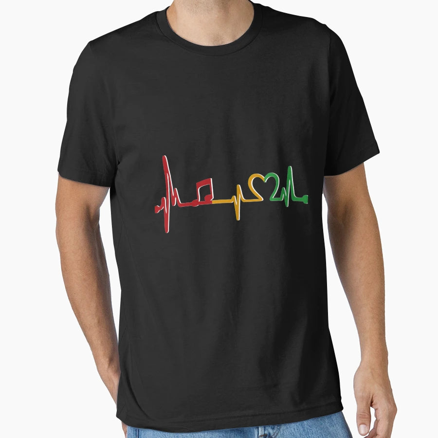 Reggae Music Genre Heartbeat T-Shirt - Streetwear Style for Adults - T-Shirt, Sweatshirt, Hoodie