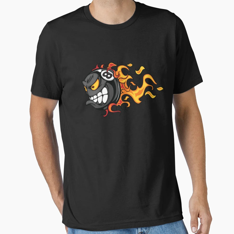 Billiars Pool Ball Flames T-Shirt - Unique Graphic Unisex - T-Shirt, Sweatshirt, Hoodie