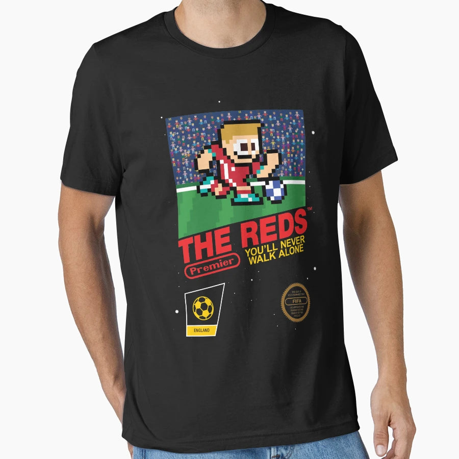 Reds 8 Bit Football Soccer Videogame T-Shirt - Streetwear Style for Adults - T-Shirt, Sweatshirt, Hoodie