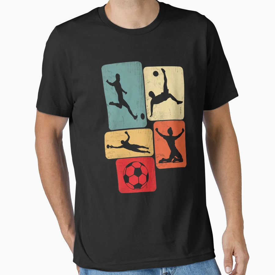 Soccer Moves Silhouette Football Action T-Shirt - Custom Art Print Unisex - T-Shirt, Sweatshirt, Hoodie