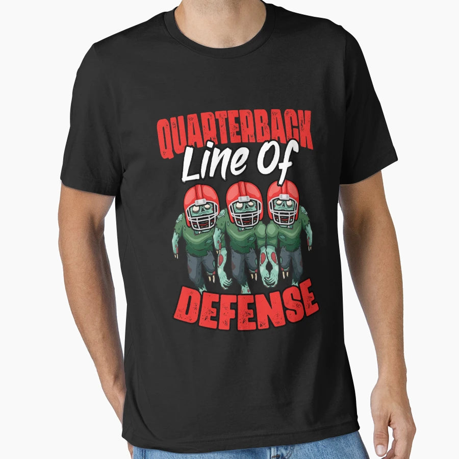 Funny Football Linemen Zombie T-Shirt - Minimalist Print Men Women - T-Shirt, Sweatshirt, Hoodie