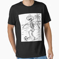 Skeleton Playing Football T-Shirt - Aesthetic Graphic for Adults - T-Shirt, Sweatshirt, Hoodie