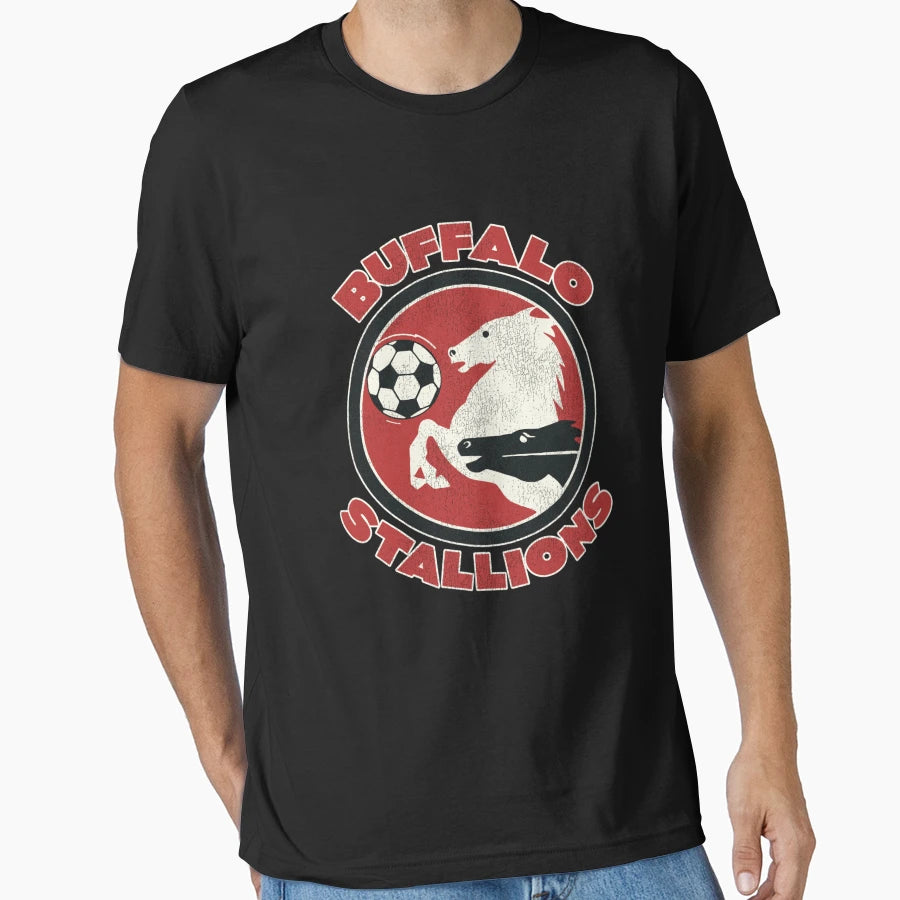 Buffalo Stallions Defunct Soccer T-Shirt - Unique Graphic for Adults - T-Shirt, Sweatshirt, Hoodie