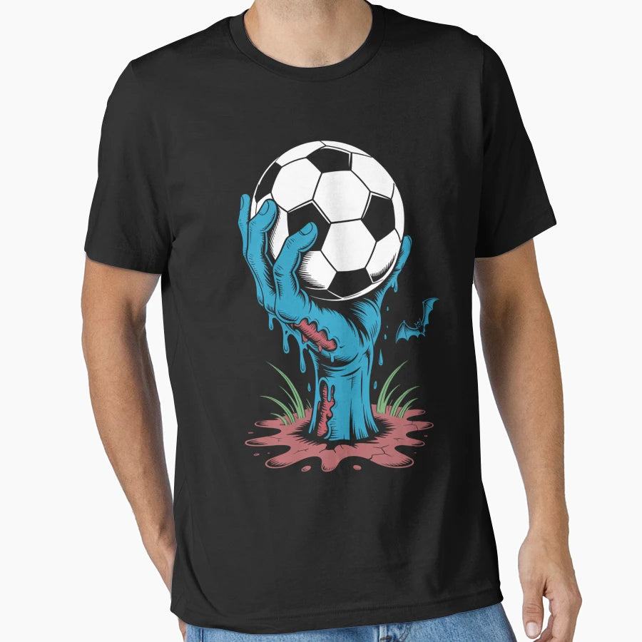 Zombie Funny Soccer Player Scary T-Shirt - Minimalist Print for Adults - T-Shirt, Sweatshirt, Hoodie