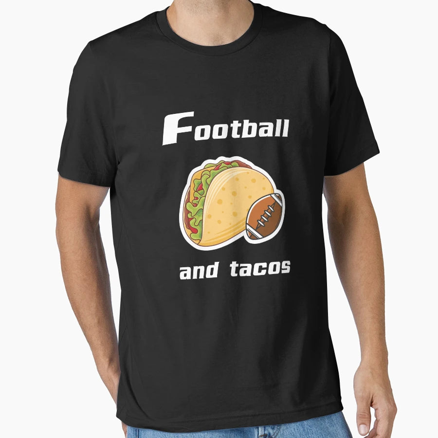 Football And Tacos Mexican Funny T-Shirt - Casual Everyday Wear for Adults - T-Shirt, Sweatshirt, Hoodie