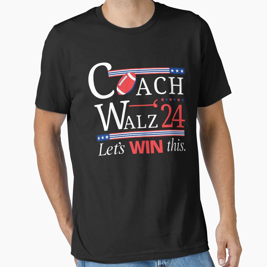 Lets Win This Coach Walz 2024 T-Shirt - Custom Art Print Men Women - T-Shirt, Sweatshirt, Hoodie