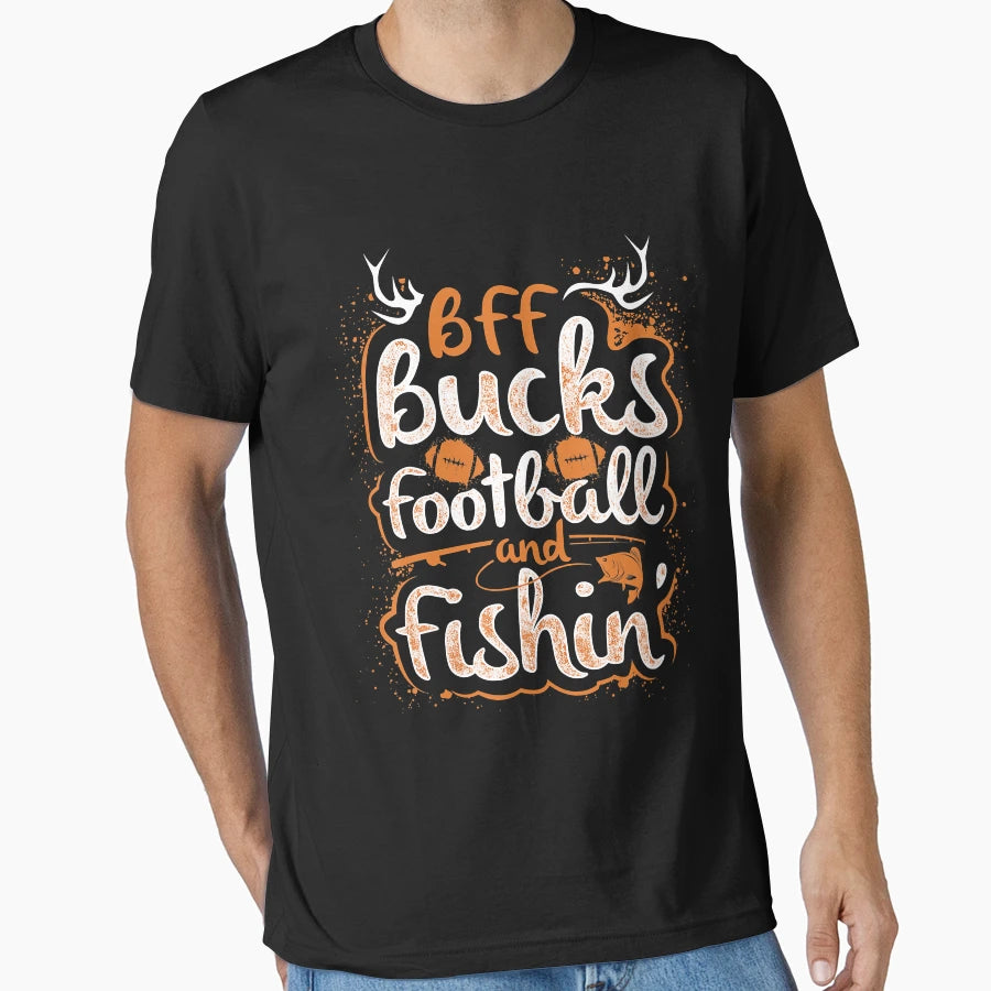 Funny Hunting Bff Deer Bucks Football T-Shirt - Aesthetic Graphic Unisex - T-Shirt, Sweatshirt, Hoodie