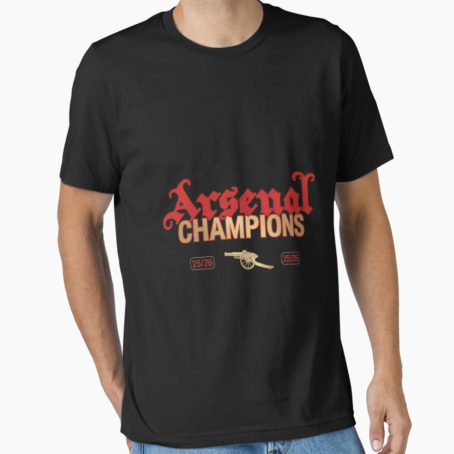 Arsenal Champions 2526 T-Shirt - Minimalist Print for Adults - T-Shirt, Sweatshirt, Hoodie