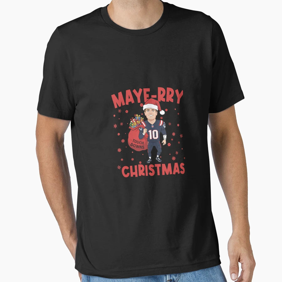 Drake Maye Santa Claus Touch Downs New T-Shirt - Streetwear Style Unisex - T-Shirt, Sweatshirt, Hoodie