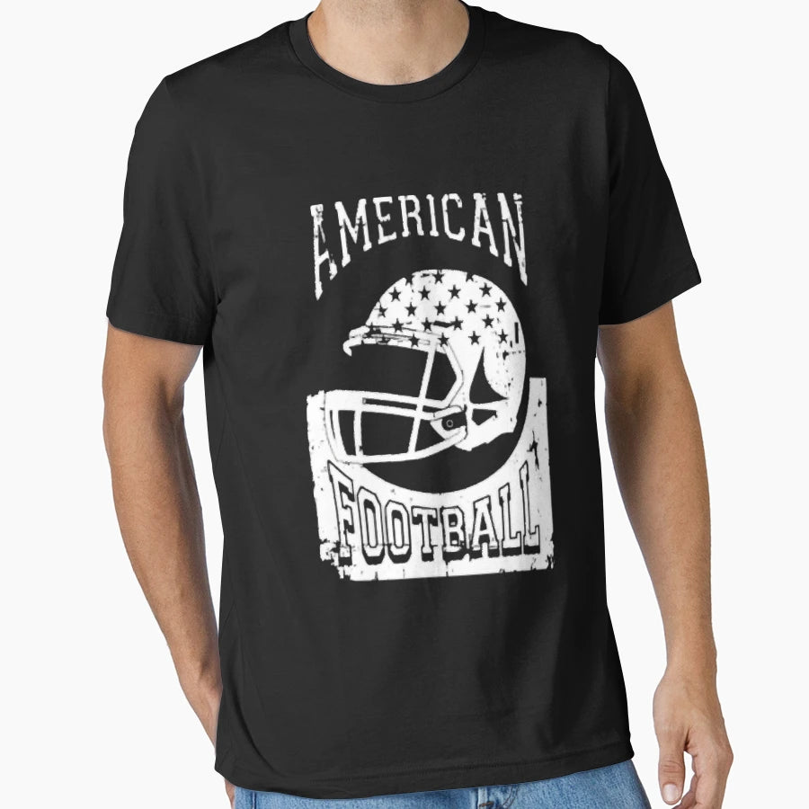 American Football Helmet Stars White T-Shirt - Graphic Print Men Women - T-Shirt, Sweatshirt, Hoodie
