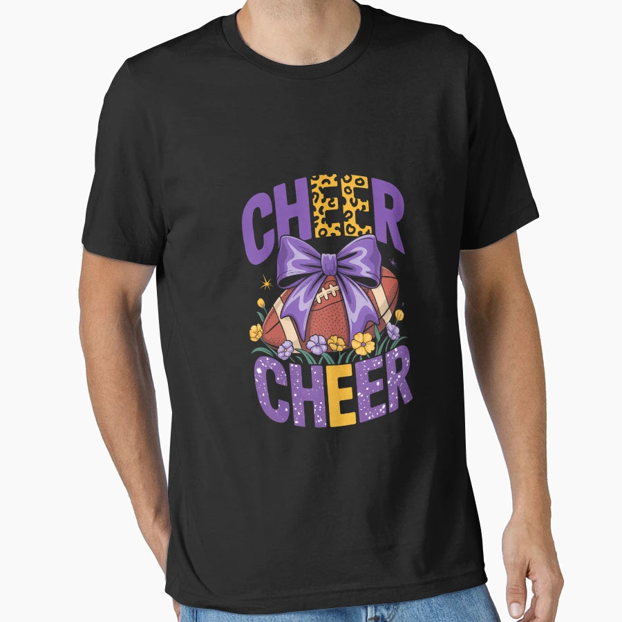Coquette Cheer Bow Sport Leopard T-Shirt - Aesthetic Graphic Unisex - T-Shirt, Sweatshirt, Hoodie