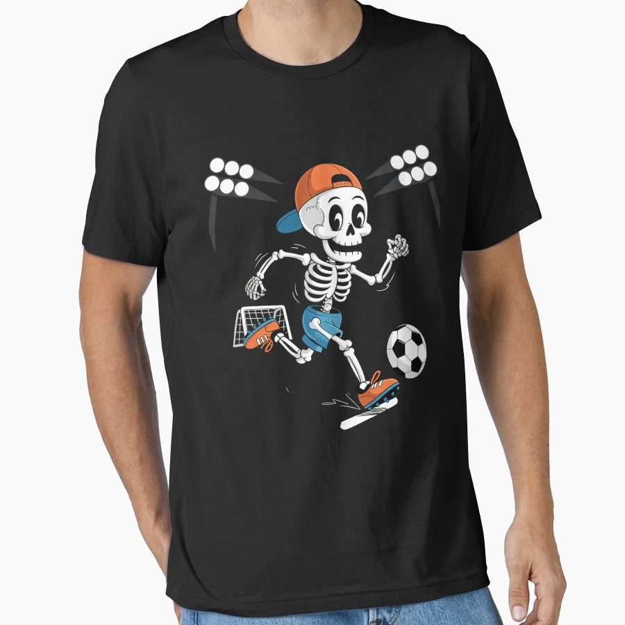 Skeleton Soccer Halloween Costume T-Shirt - Custom Art Print Unisex - T-Shirt, Sweatshirt, Hoodie