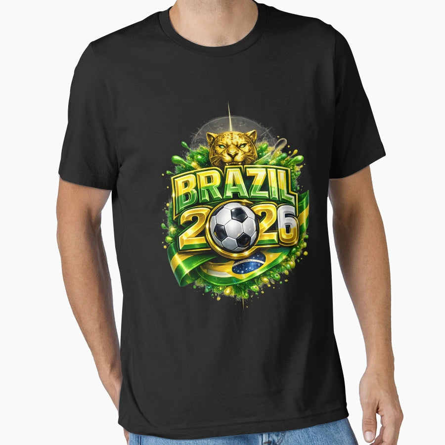 Brazil 2026 World Cup Soccer T-Shirt - Custom Art Print for Adults - T-Shirt, Sweatshirt, Hoodie