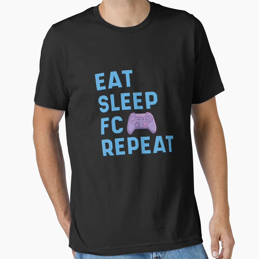 Eat Sleep Game Repeat T-Shirt - Trendy Graphic for Adults - T-Shirt, Sweatshirt, Hoodie
