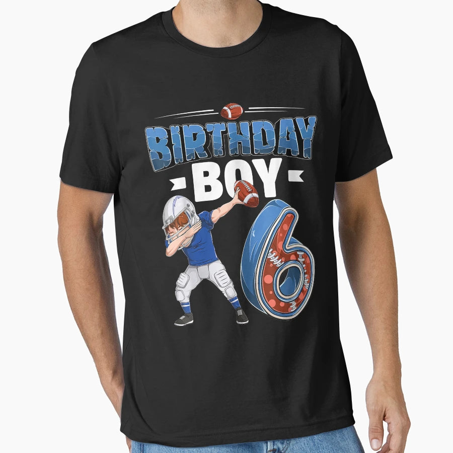 Dabbing American Football Birthday 6 T-Shirt - Streetwear Style Men Women - T-Shirt, Sweatshirt, Hoodie