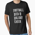 Present Football Beer And Holiday Cheer T-Shirt - Trendy Graphic Unisex - T-Shirt, Sweatshirt, Hoodie