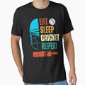 Eat Sleep Cricket Repeat Cricket Player T-Shirt - Aesthetic Graphic Unisex - T-Shirt, Sweatshirt, Hoodie