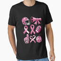 Ribbon Football Breast Cancer T-Shirt - Custom Art Print Men Women - T-Shirt, Sweatshirt, Hoodie