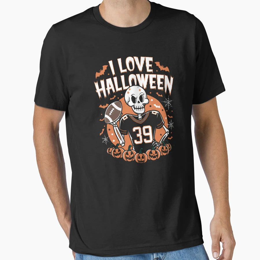 Halloween Skeleton Football Player T-Shirt - Unique Graphic for Adults - T-Shirt, Sweatshirt, Hoodie