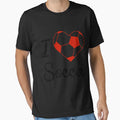 I Love Soccer Fitted V Neck T-Shirt - Fun Novelty Design Men Women - T-Shirt, Sweatshirt, Hoodie