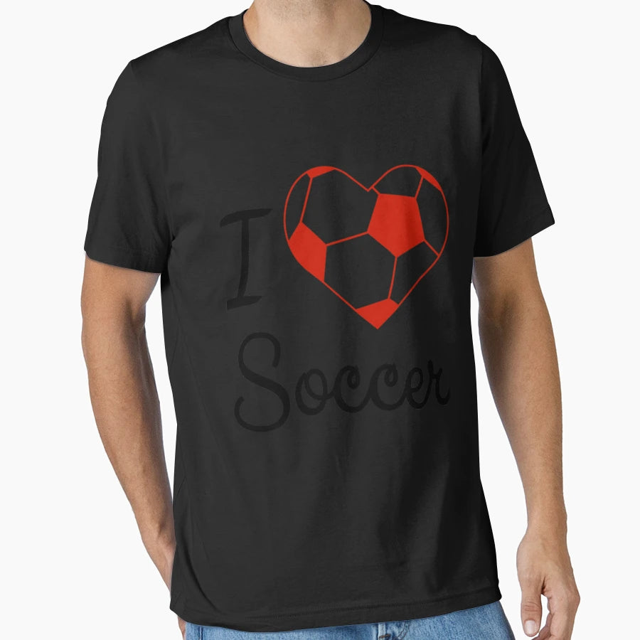 I Love Soccer Fitted V Neck T-Shirt - Fun Novelty Design Men Women - T-Shirt, Sweatshirt, Hoodie