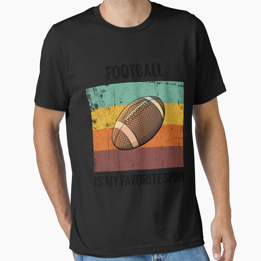 196941 Football Is My Favorite T-Shirt - Casual Everyday Wear for Adults - T-Shirt, Sweatshirt, Hoodie