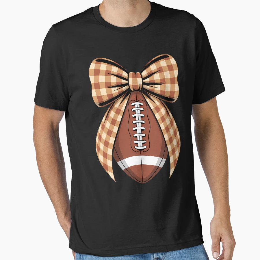 Coquette Bow American Football Autumn T-Shirt - Custom Art Print Unisex - T-Shirt, Sweatshirt, Hoodie