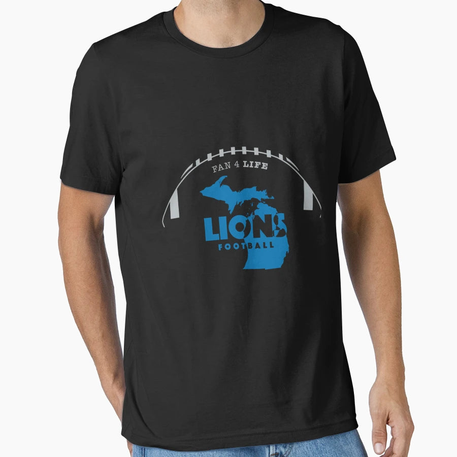 Detroit Lions Fan 4 Life Football T-Shirt - Casual Everyday Wear Unisex - T-Shirt, Sweatshirt, Hoodie