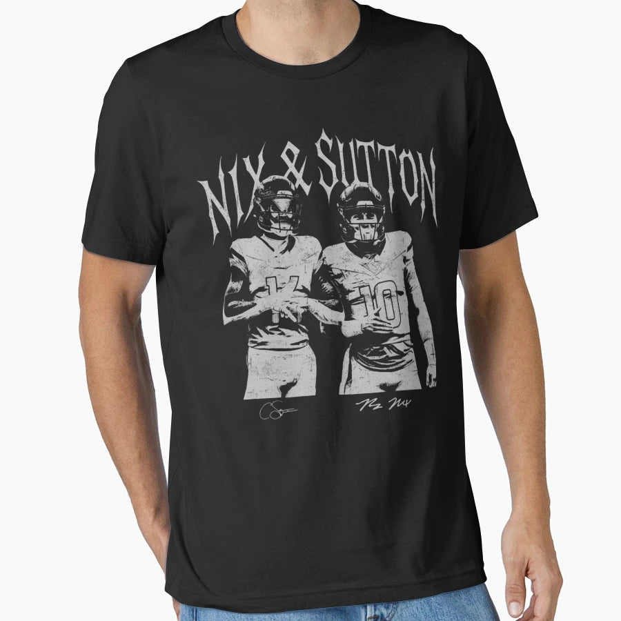 Bo Nix Courtland Sutton Football Denver T-Shirt - Novelty Apparel Unisex - T-Shirt, Sweatshirt, Hoodie