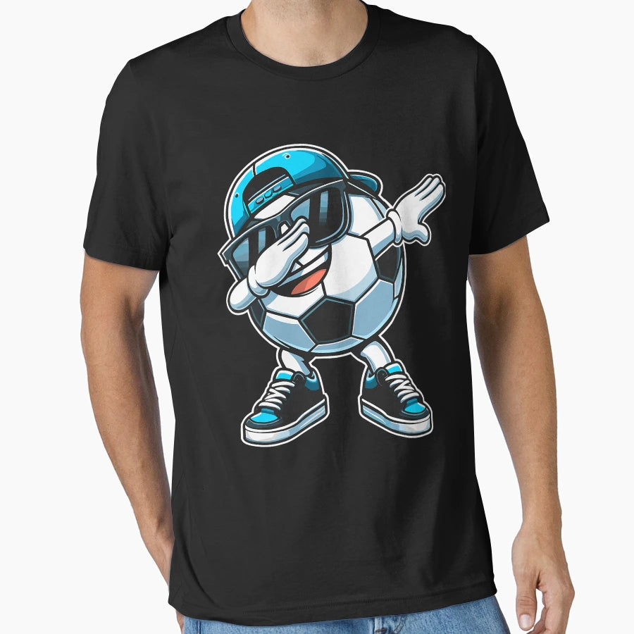 Dabbing Soccer Ball Player T-Shirt - Graphic Print Men Women - T-Shirt, Sweatshirt, Hoodie