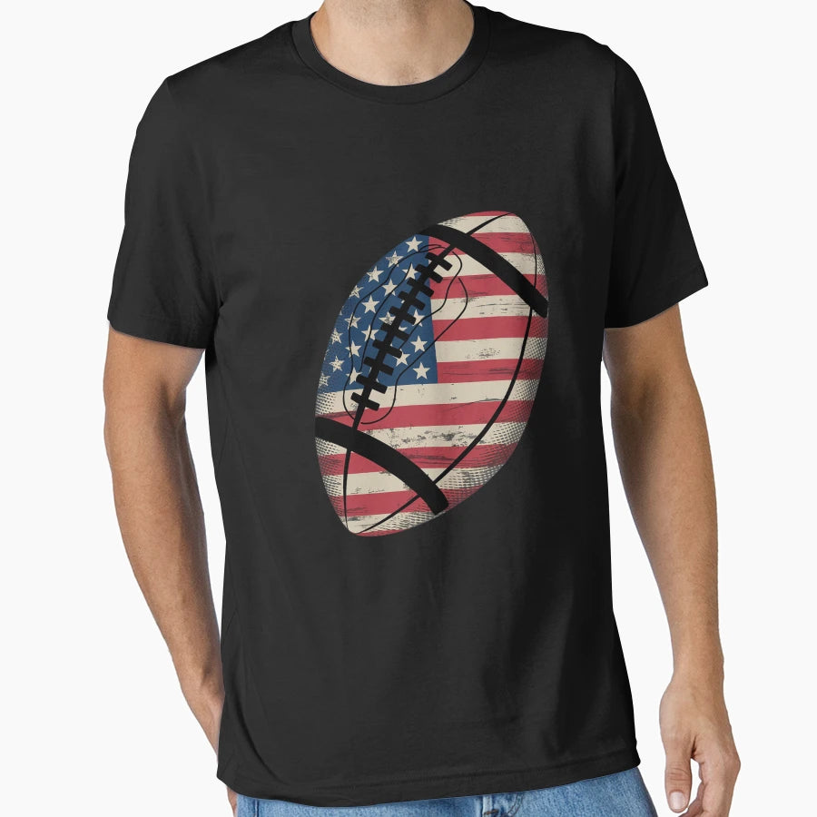 American Football 4Th July American T-Shirt - Aesthetic Graphic for Adults - T-Shirt, Sweatshirt, Hoodie