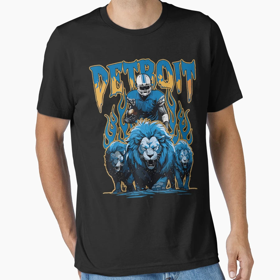 Detroit Lions Fearless Pride Flames T-Shirt - Custom Art Print for Adults - T-Shirt, Sweatshirt, Hoodie