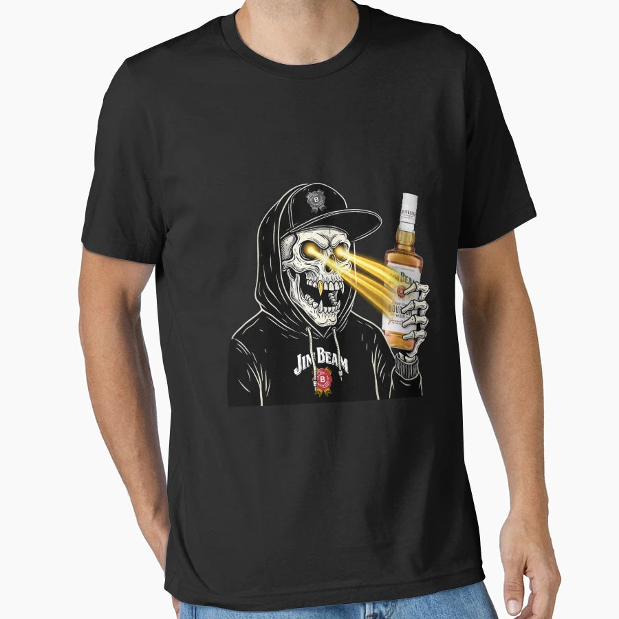 Jim Beam Skull Badass Whiskey Hoodie - Casual Everyday Wear for Adults - T-Shirt, Sweatshirt, Hoodie