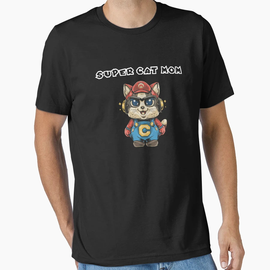 Super Cat Mom T-Shirt - Trendy Graphic for Adults - T-Shirt, Sweatshirt, Hoodie