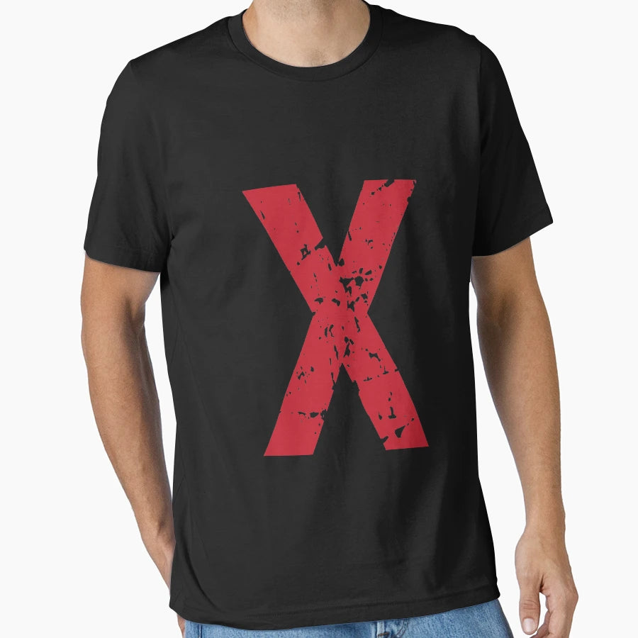 Famous X Red Monogram Letter T-Shirt - Minimalist Print Men Women - T-Shirt, Sweatshirt, Hoodie