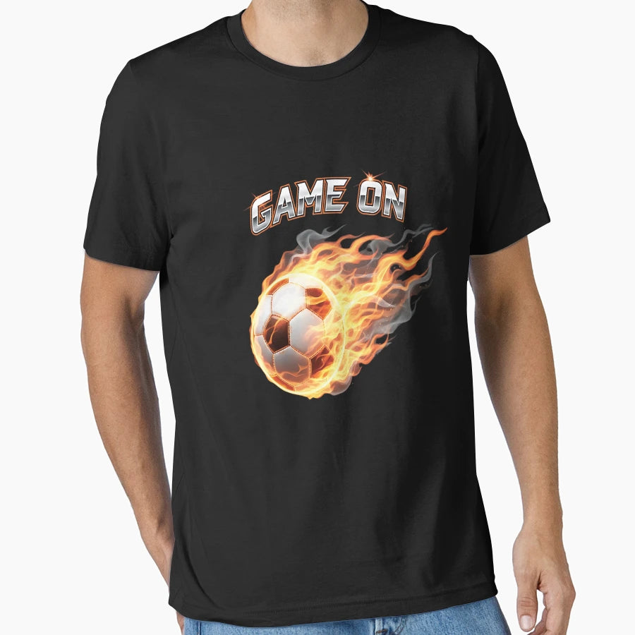 Game Flaming Soccer Ball T-Shirt - Novelty Apparel Unisex - T-Shirt, Sweatshirt, Hoodie