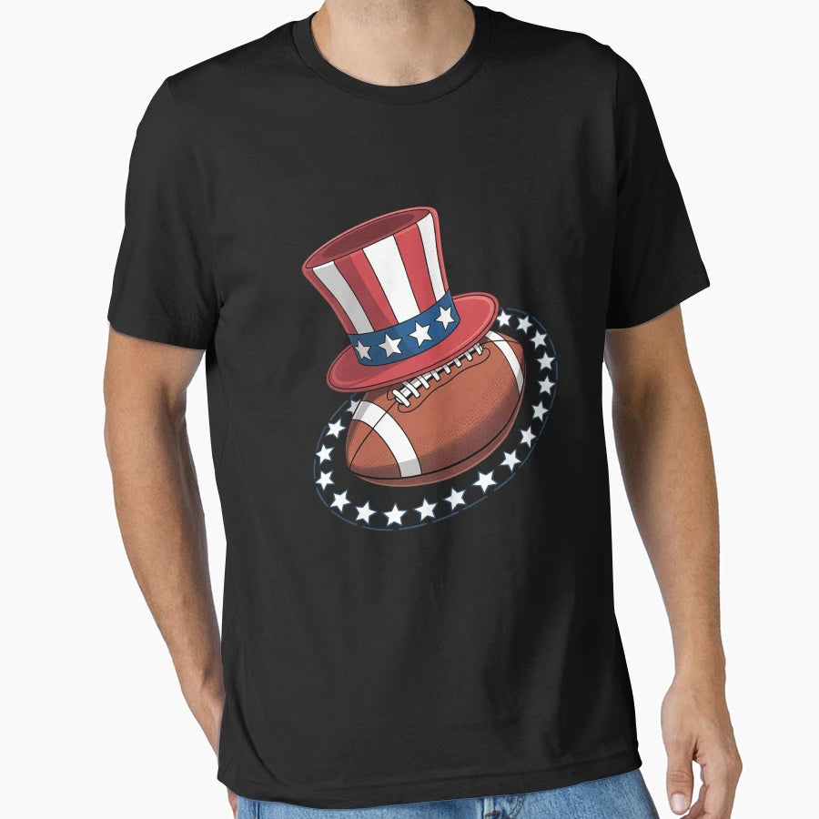 4Th July Football Player T-Shirt - Casual Everyday Wear Men Women - T-Shirt, Sweatshirt, Hoodie