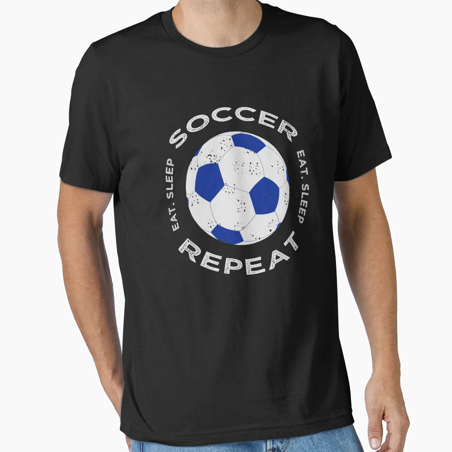 Eat Sleep Soccer Repeat Unique T-Shirt - Aesthetic Graphic for Adults - T-Shirt, Sweatshirt, Hoodie