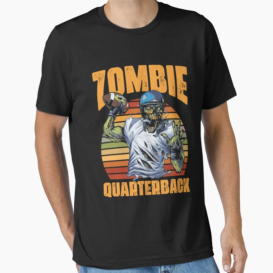 Funny American Football Undead T-Shirt - Aesthetic Graphic for Adults - T-Shirt, Sweatshirt, Hoodie
