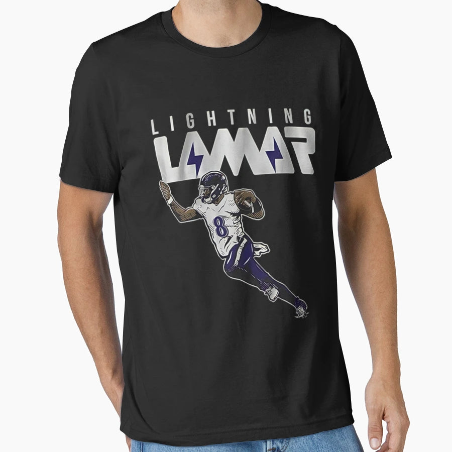 Lighting Lamar Baltimore Ravens Fans T-Shirt - Graphic Print Unisex - T-Shirt, Sweatshirt, Hoodie
