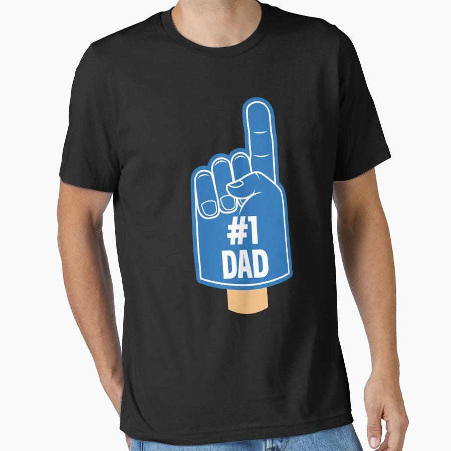 Dad Number One Blue Foam Finger T-Shirt - Fun Novelty Design for Adults - T-Shirt, Sweatshirt, Hoodie